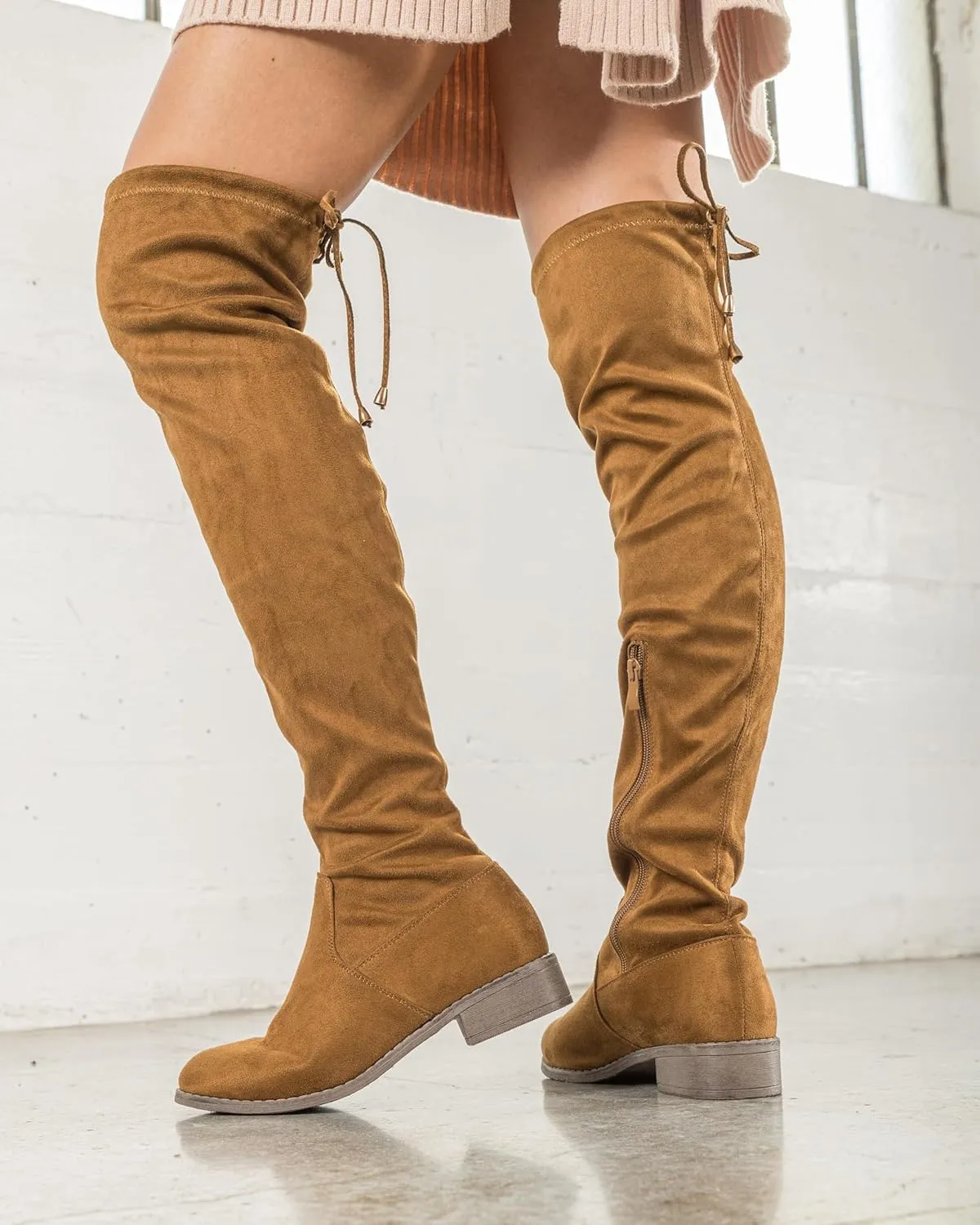 RF ROOM OF FASHION Women's Tokyo Stretchy Over The Knee Boots (Regular Calf)
