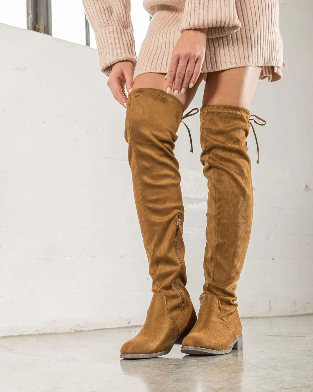 RF ROOM OF FASHION Women's Tokyo Stretchy Over The Knee Boots (Regular Calf)