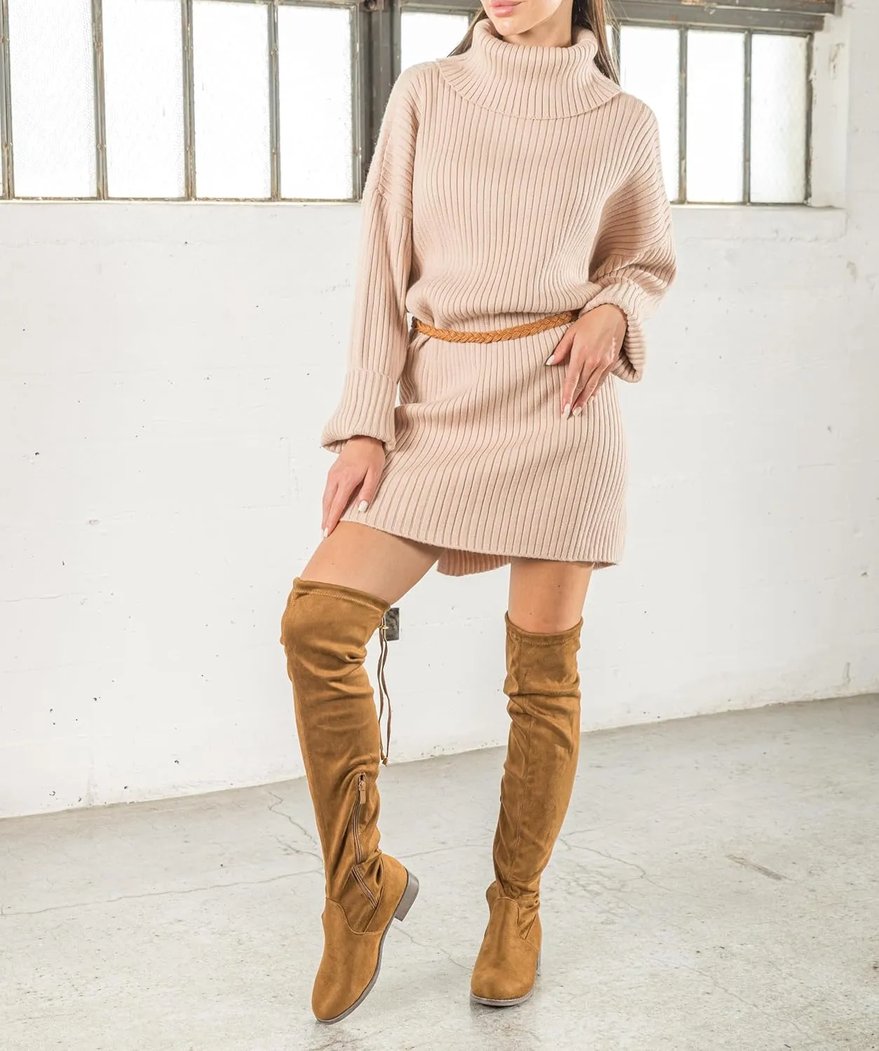 RF ROOM OF FASHION Women's Tokyo Stretchy Over The Knee Boots (Regular Calf)