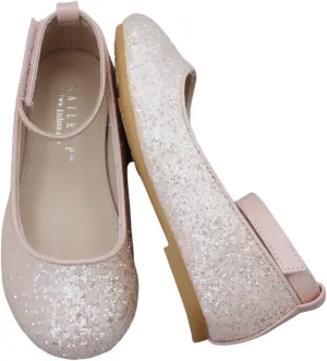 Rock Glitter Ballet Flats with Detachable Ankle Strap
