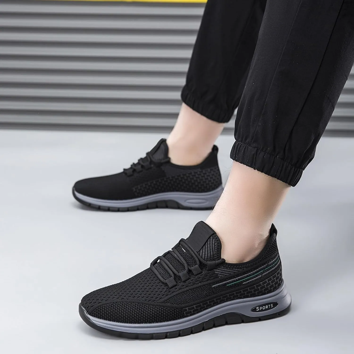 Running Shoes for Men Gym Tennis Athletic Mesh Sneakers Lace up Lightweight Sports Fashion Workout Casual Shoes
