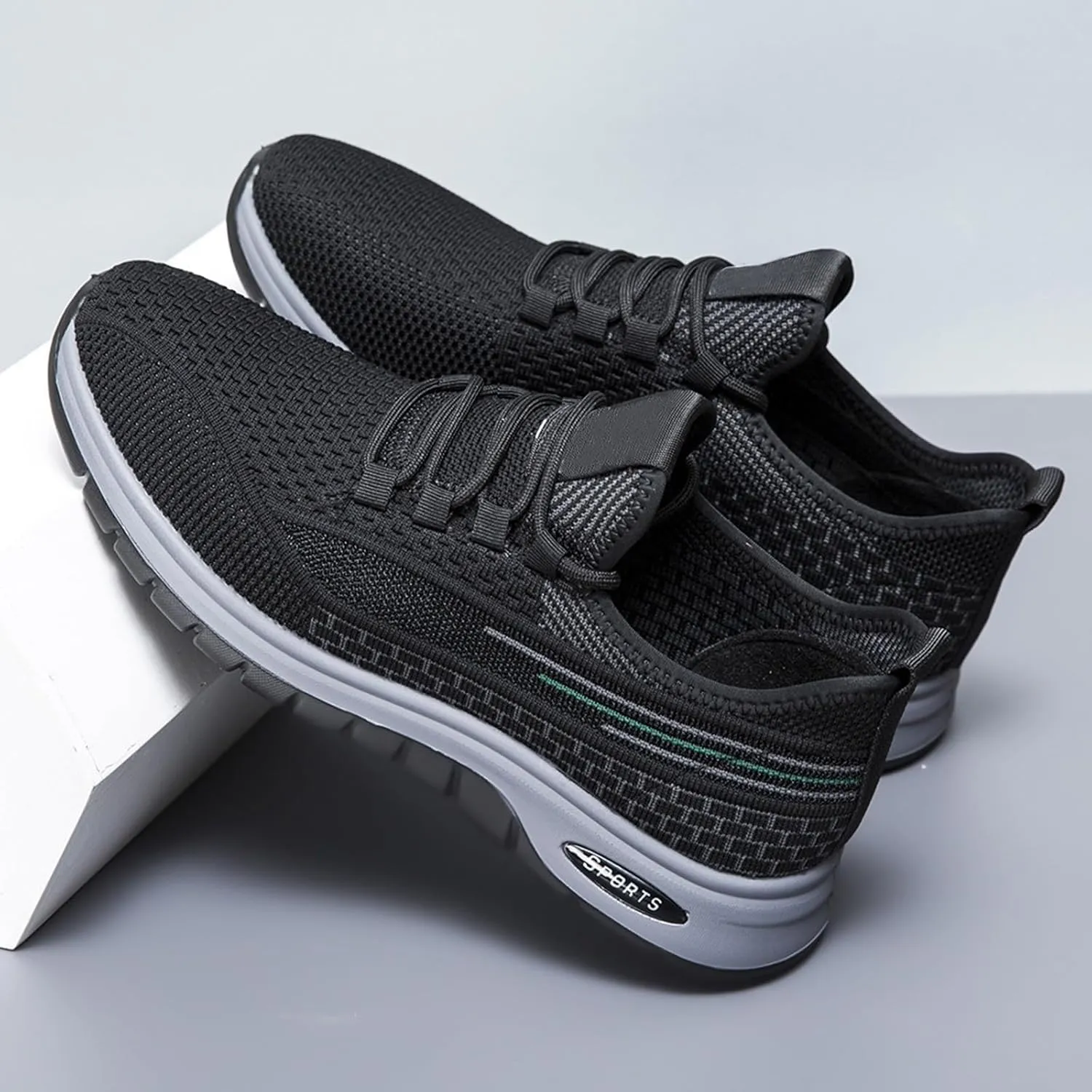 Running Shoes for Men Gym Tennis Athletic Mesh Sneakers Lace up Lightweight Sports Fashion Workout Casual Shoes