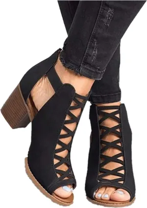 Sandals For Women Dressy Summer,Women Strappy Open Toe Shoes Heels Casual Buckle Ankle Strap Low Wedge Sandals