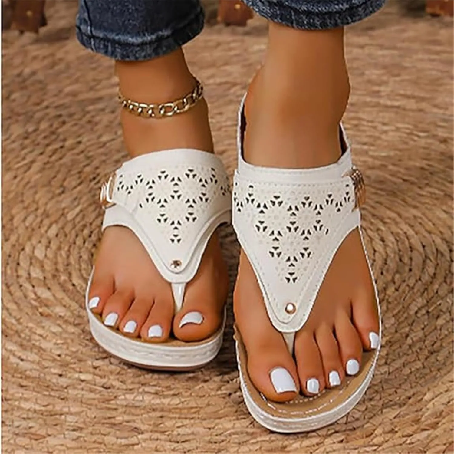 Sandals Women Dressy Summer Flat Cute Casual Beach Shoes Arch Support Orthopedic Slippers Orthotic Slides Flip Flops