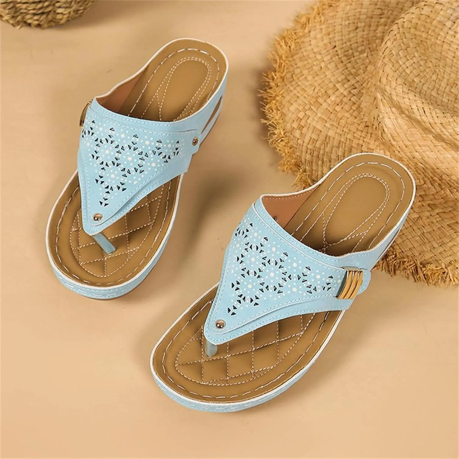Sandals Women Dressy Summer Flat Cute Casual Beach Shoes Arch Support Orthopedic Slippers Orthotic Slides Flip Flops