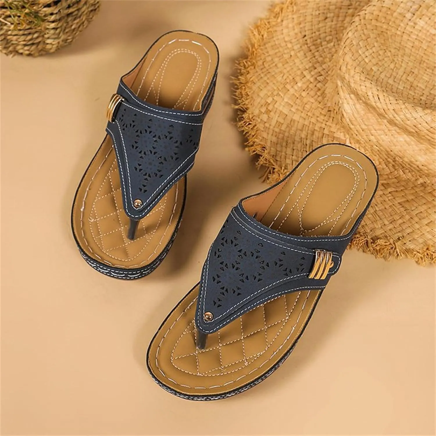 Sandals Women Dressy Summer Flat Cute Casual Beach Shoes Arch Support Orthopedic Slippers Orthotic Slides Flip Flops