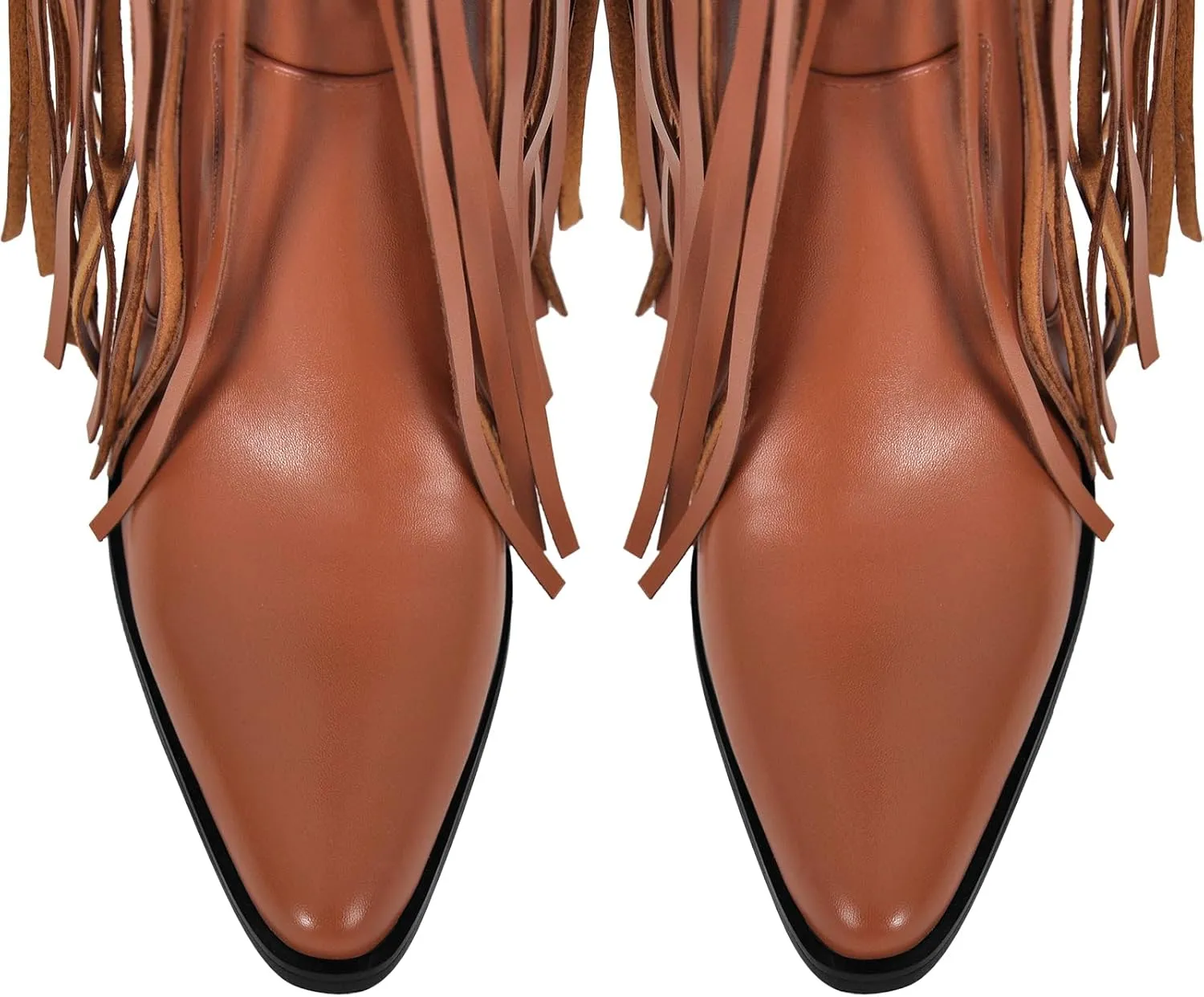 sexytag Fringe Thigh High Wide Calf Boots Western Over the Knee Boots