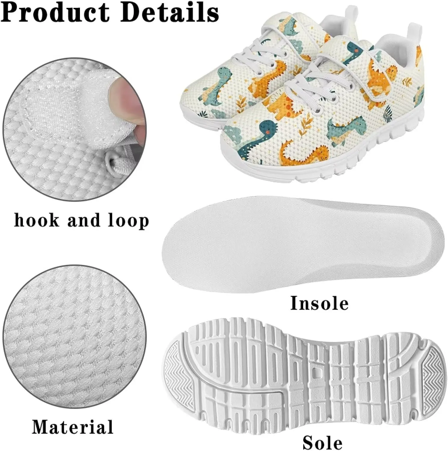 Shoes for Boys Girls Cozy Breathable Anti-Slip Running Sneaker Lightweight Hook and Loops School Athletic Tennis Sneakers for Children/Big Kids/Litter Boys Girls/Toddler