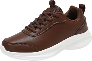 Sneakers for Women Leather Casual Lace Up Non-Slip Walking Shoes Comfortable Tennis Running Shoes Womens Sneakers