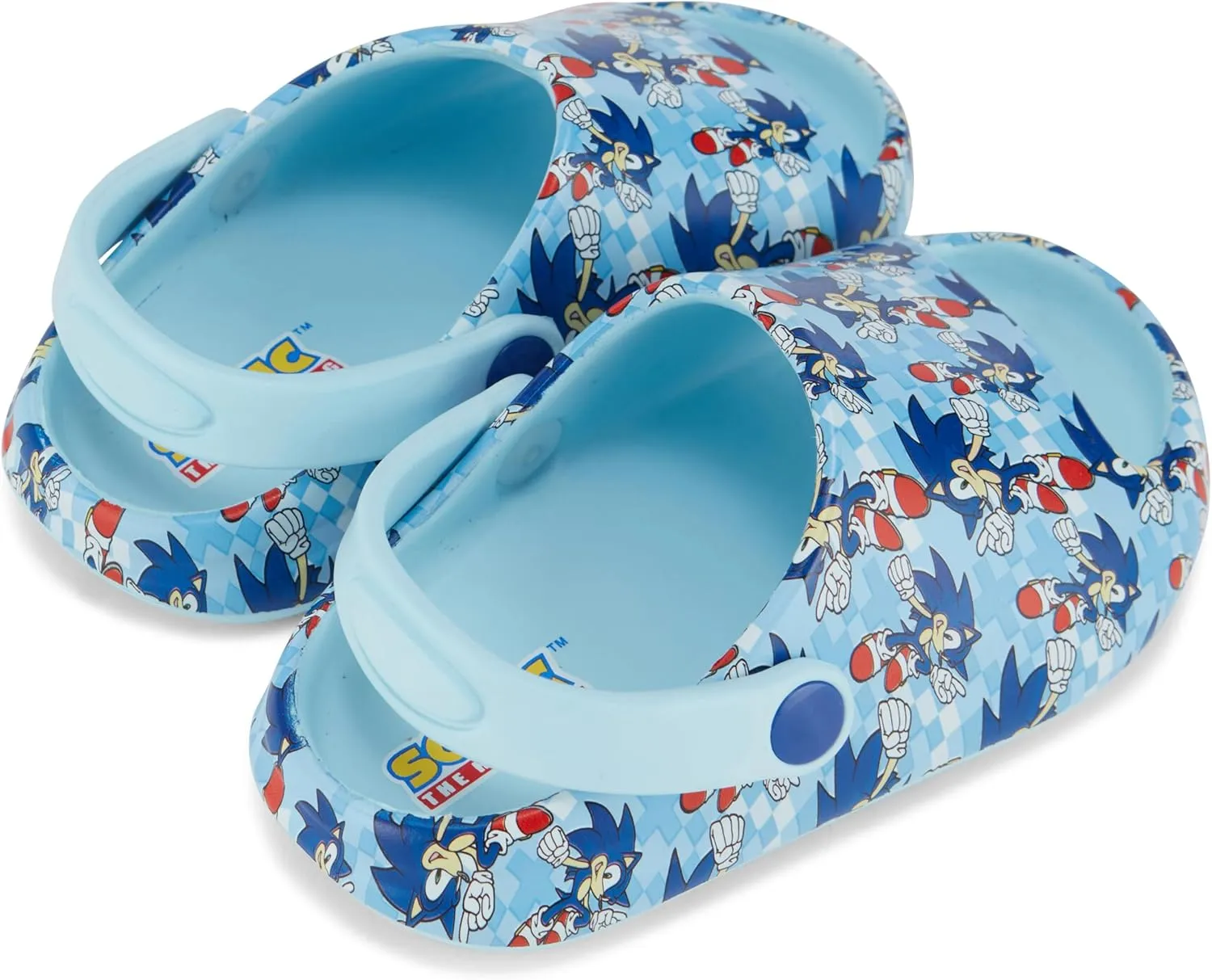 Sonic the Hedgehog Boys Sandals - Sonic Comfort Foam Slides with Back - Sonic, Tails, Knuckles and Shadow Slide Sandals with Back