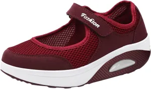 Stretch Cushion Shoes for Women Fashion Lightweight Shoes Casual Workout Shoes Hook Loop Breathable Shoes