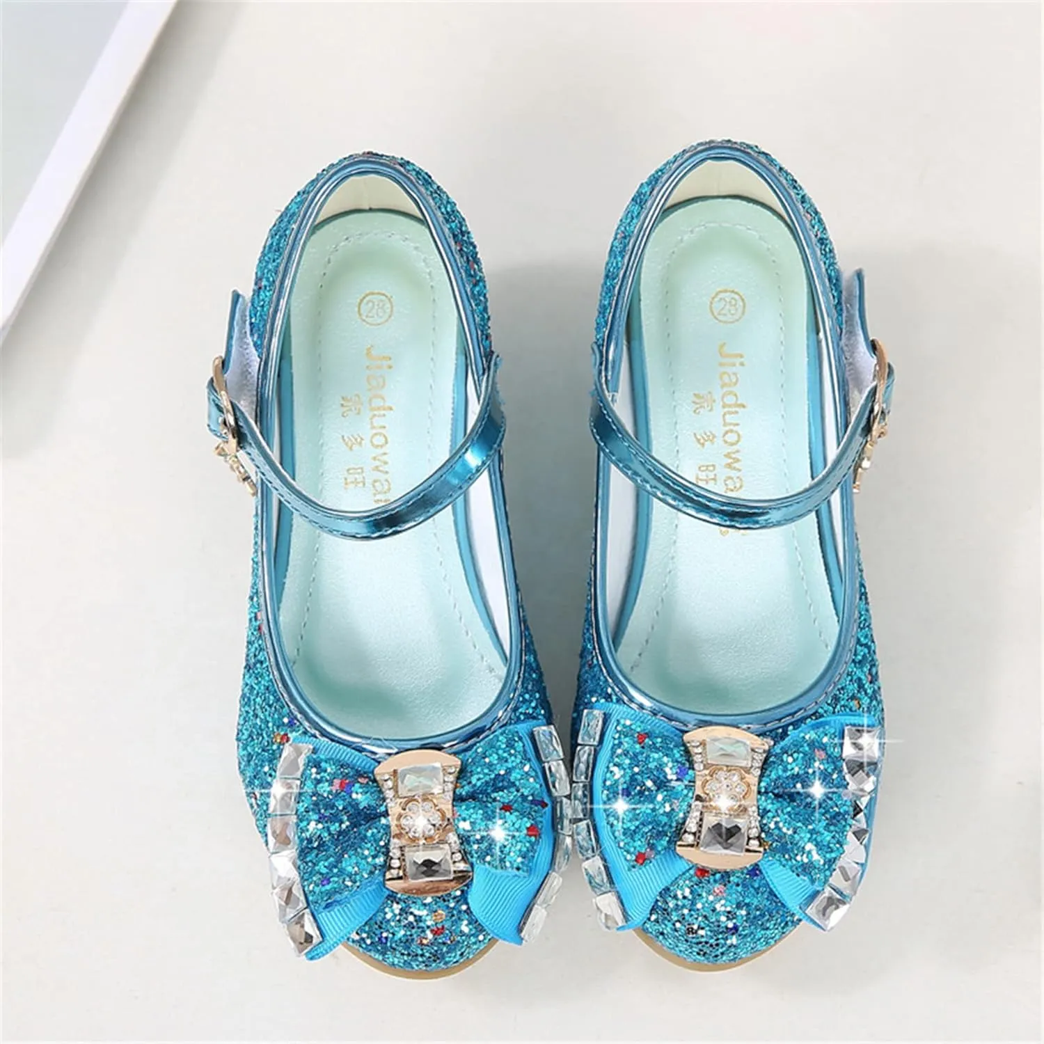 Stunner Girls Dress Shoes Wedding Party Heels Bow Sparkly Mary Jane Princess Shoes