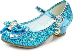 Stunner Girls Dress Shoes Wedding Party Heels Bow Sparkly Mary Jane Princess Shoes