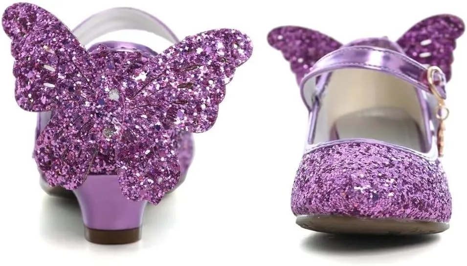 Stunner Girls Dress Shoes Wedding Party Heels Bow Sparkly Mary Jane Princess Shoes