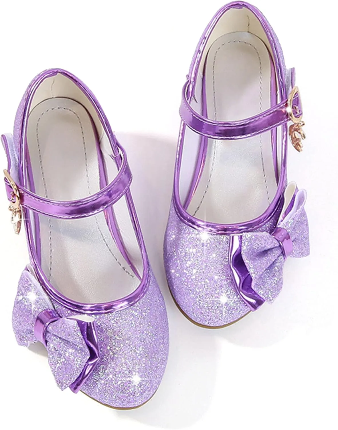 Stunner Girls Princess Shoes Wedding Party Dress Shoes Bow Shiny Heels Mary Jane Shoes