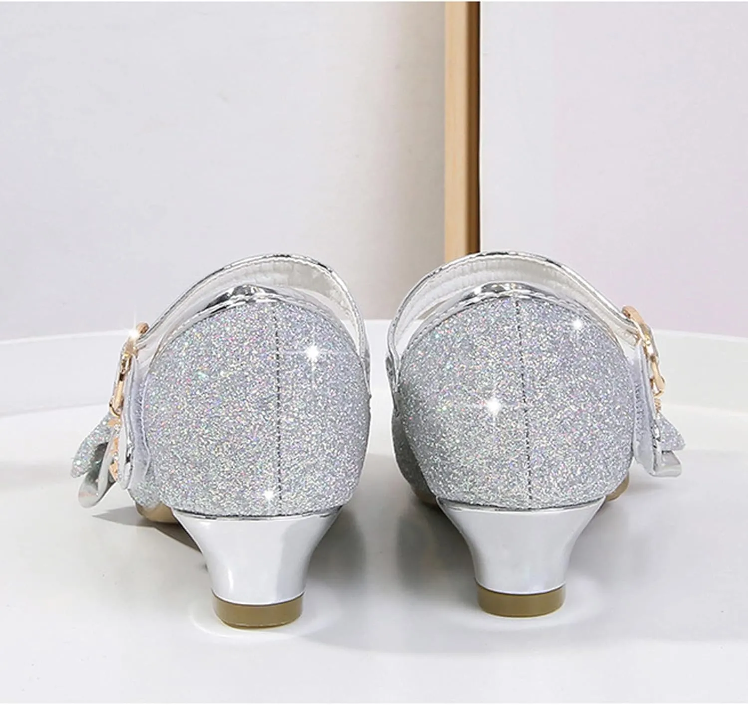 Stunner Girls Princess Shoes Wedding Party Dress Shoes Bow Shiny Heels Mary Jane Shoes