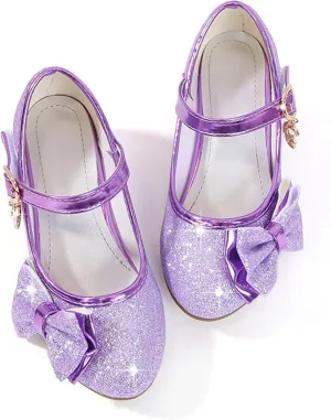 Stunner Girls Princess Shoes Wedding Party Dress Shoes Bow Shiny Heels Mary Jane Shoes