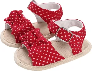 Summer Children Infant Toddler Shoes Girls Sandals Flat Bottom Lightweight Open Toe Breathable Polka Dot Slide on Shoes