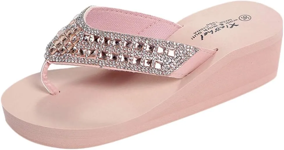 Summer Sandals for Women 2024 Trendy Clip Toe Beach Sandals Platform Sandals Slip-On Flip Flops Walking Shoe Slippers