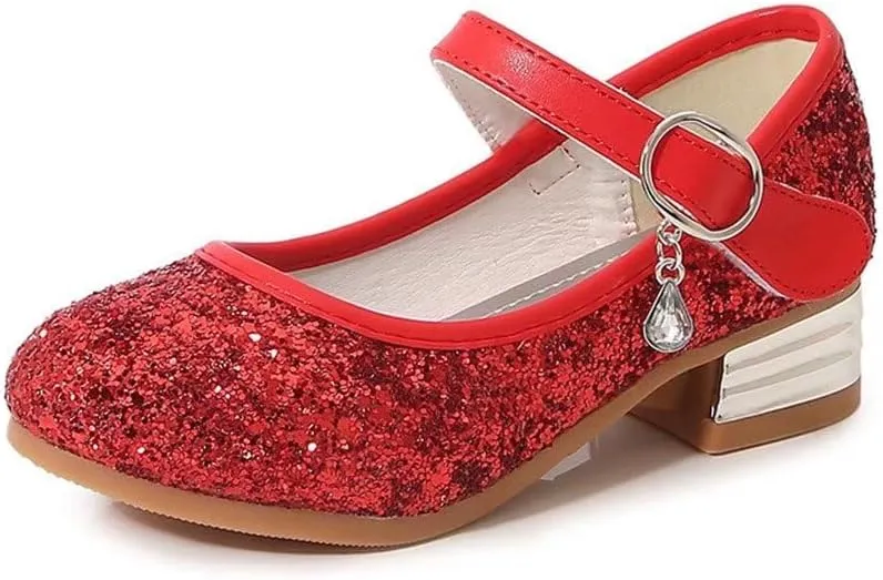 TN TANGNEST Girls Dress Shoes Low Heel Wedding Party Mary Jane Shoes Sparkly Princess Shoes