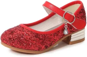 TN TANGNEST Girls Dress Shoes Low Heel Wedding Party Mary Jane Shoes Sparkly Princess Shoes