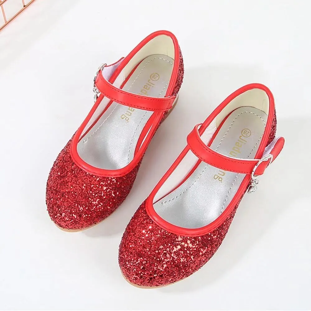 TN TANGNEST Girls Dress Shoes Low Heel Wedding Party Mary Jane Shoes Sparkly Princess Shoes