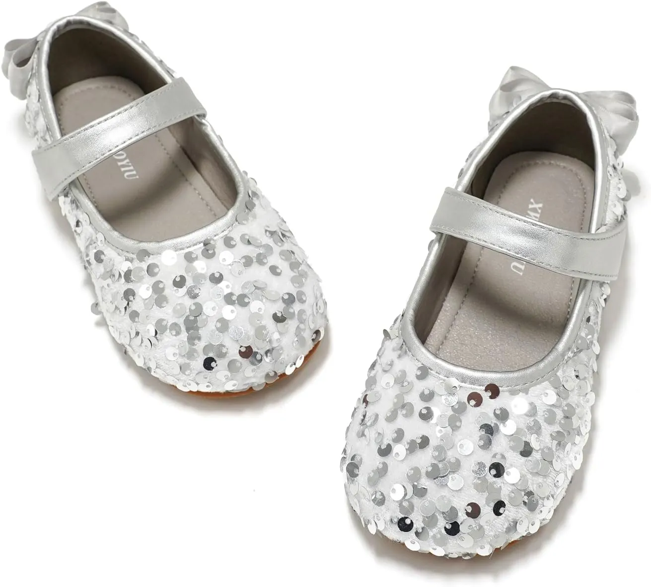 Toddler Girls Little Kid Ballet Sequin Ribbon Bows Flats Mary Jane Party Dress Shoes