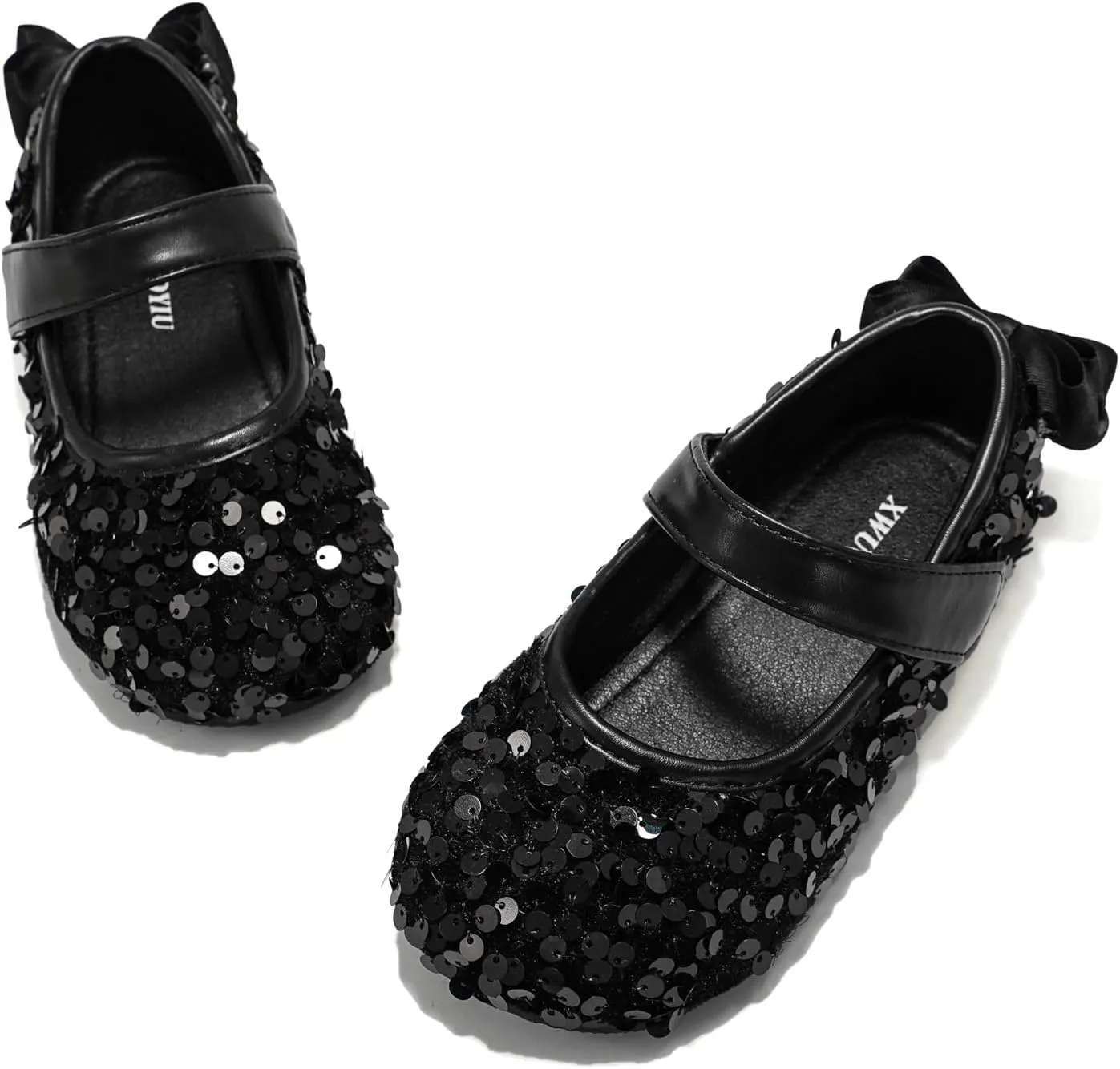 Toddler Girls Little Kid Ballet Sequin Ribbon Bows Flats Mary Jane Party Dress Shoes