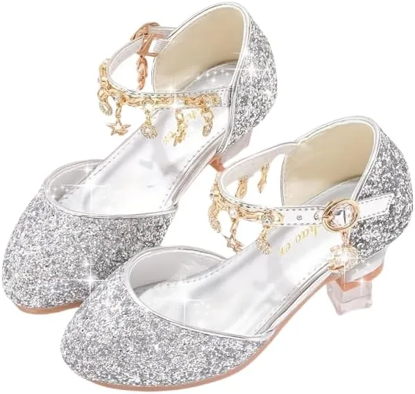 Trendy Elegant Sequin High Heel Shoes for Girls, Lightweight Non Slip Dress Shoes for Performance Party, Spring Summer Autumn