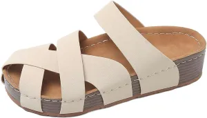 Wedge Sandals for Women Summer Dressy Open Toe Sandals Outdoor Hollow out Sandal Casual Strappy Beach Slippers