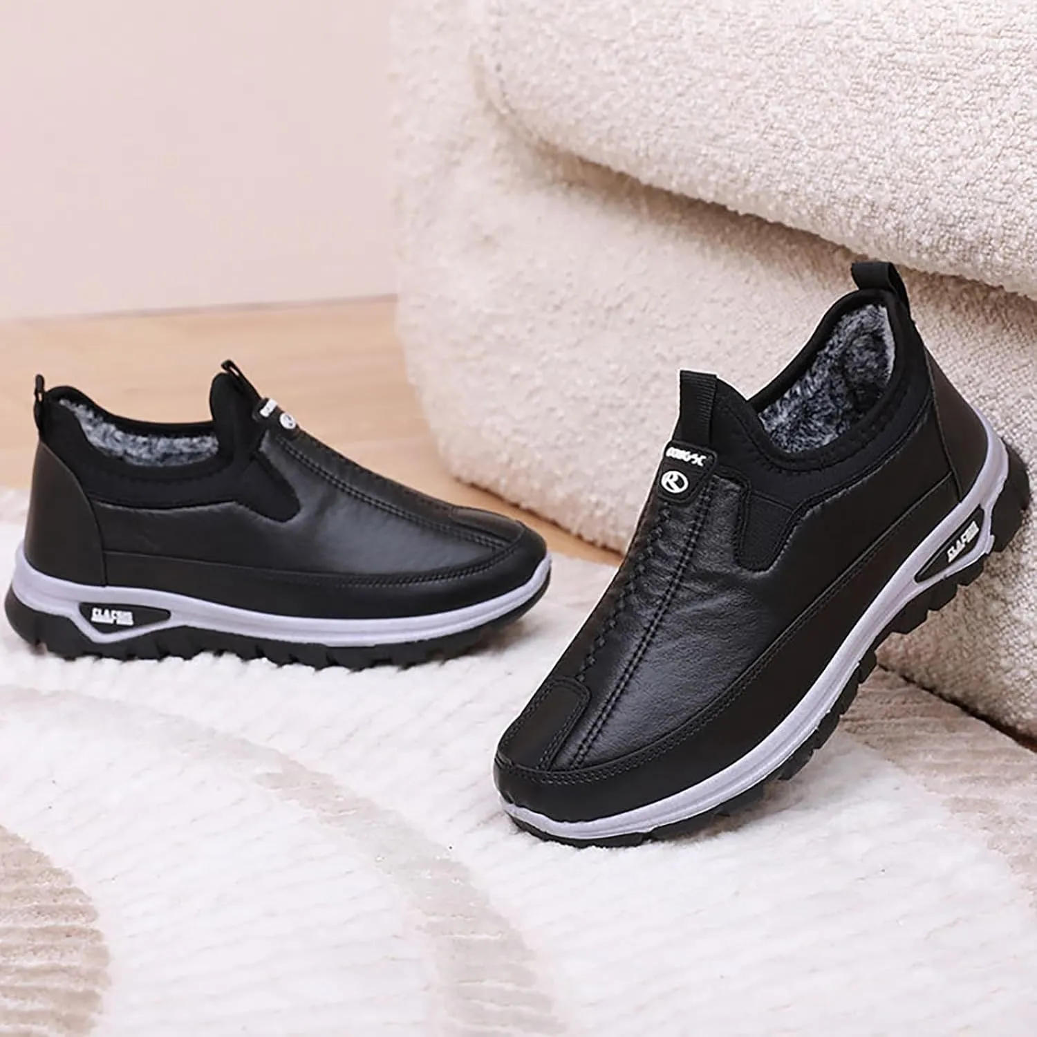 Winter Women's Shoes Leather Surface Water Proof and Warm Middle and Elderly Winter Boots for Snow for Women Wide Width