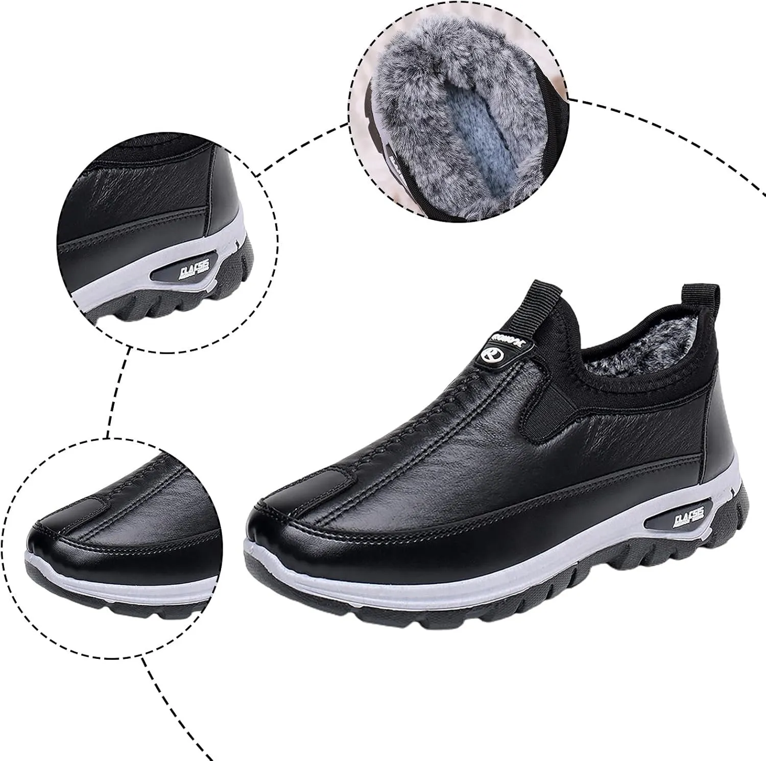 Winter Women's Shoes Leather Surface Water Proof and Warm Middle and Elderly Winter Boots for Snow for Women Wide Width