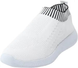 Women Canvas Slip On Sneakers Casual Walking Shoes Lightweight Flat Comfortable Elastic Non Slip Loafers