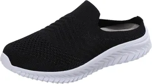 Women Comfortable Slip On Shoes Lightweight Walking Sneakers Canvas Casual Flats Non Slip Elastic Loafers
