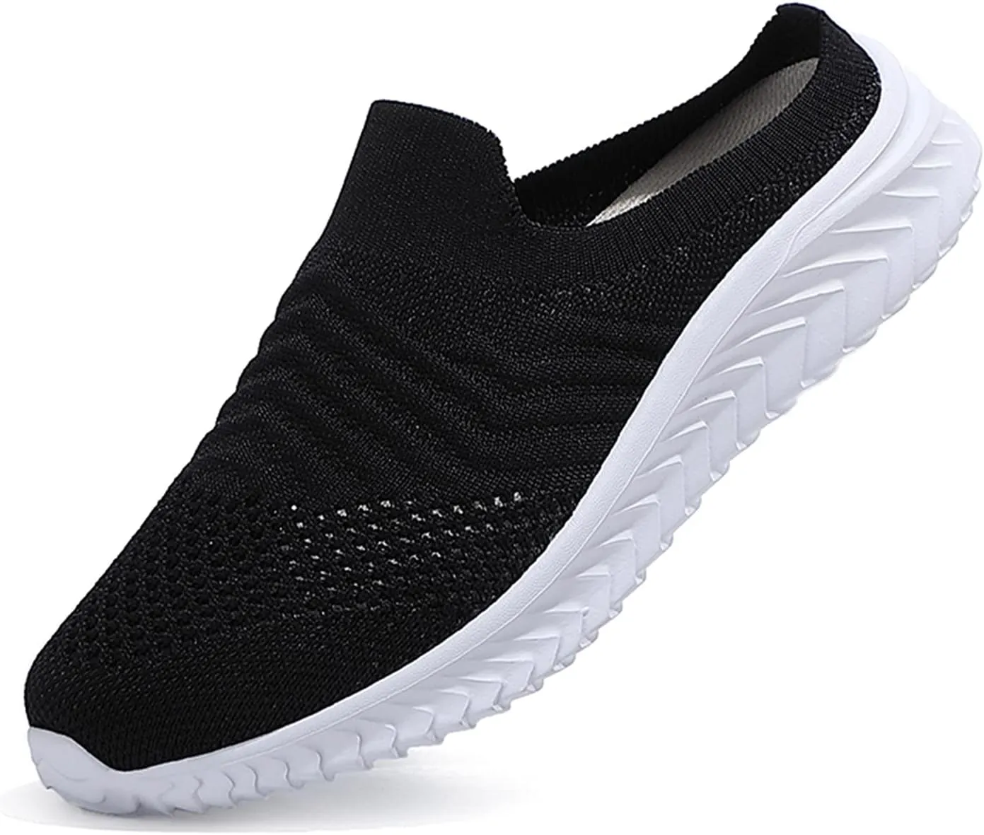 Women Comfortable Slip On Shoes Lightweight Walking Sneakers Canvas Casual Flats Non Slip Elastic Loafers