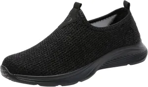 Women Lightweight Slip On Sneakers Casual Walking Shoes Comfortable Canvas Flats Non Slip Elastic Loafers