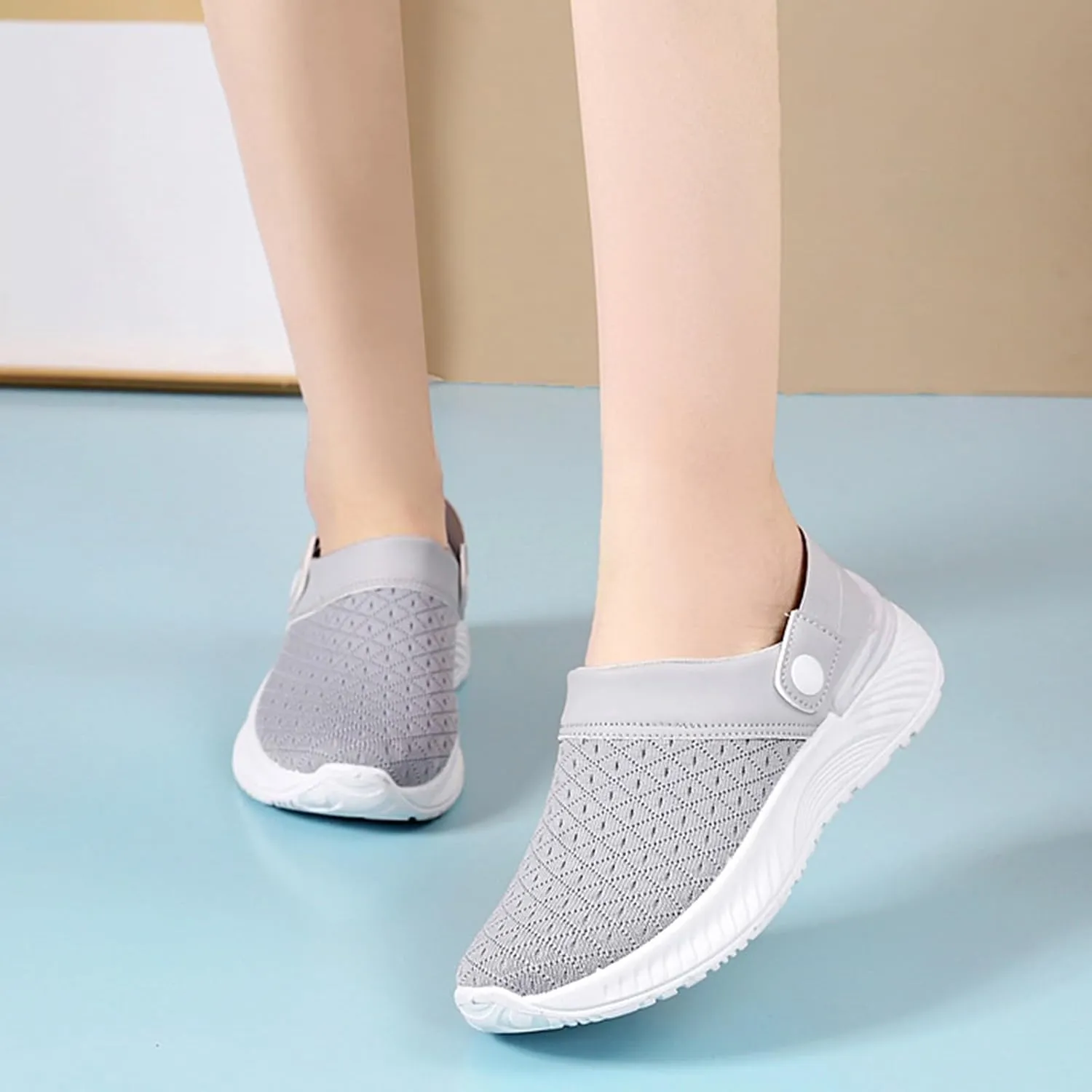 Women's Backless Slip on Mesh Sneakers Shoes Womens Running Shoes Comfortable Men Casual Dress Shoes Platform Sneakers Waterproof Tennis Shoe Cross Trainer Shoe