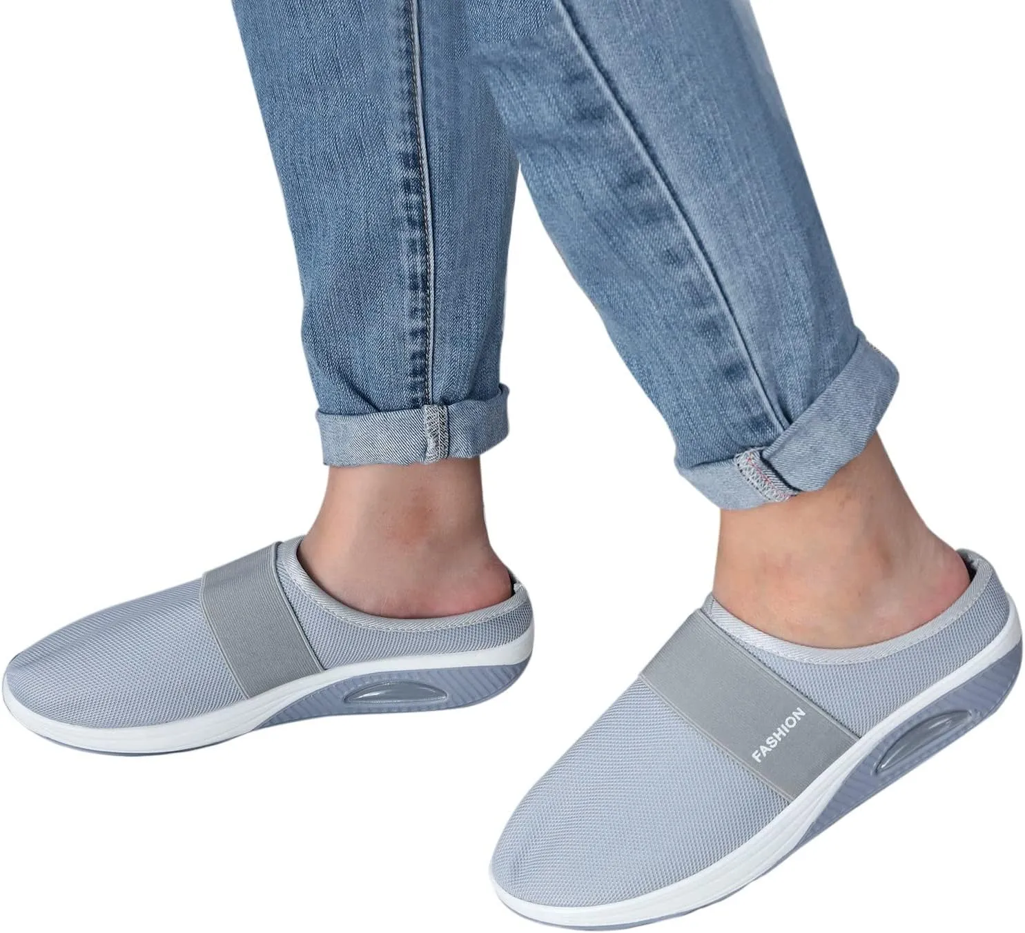 Women's Backless Slip on Mesh Sneakers Shoes Womens Running Shoes Comfortable Men Casual Dress Shoes Platform Sneakers Waterproof Tennis Shoe Cross Trainer Shoe
