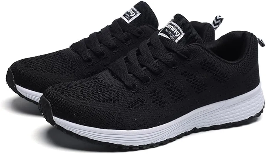 Women's Breathable Elastic Fly Woven Mesh Shoes Slip on Lightweight Casual Tennis Sneakers Soft Recovery Shoe