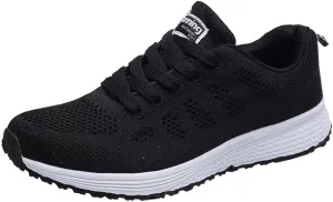 Women's Breathable Elastic Fly Woven Mesh Shoes Slip on Lightweight Casual Tennis Sneakers Soft Recovery Shoe