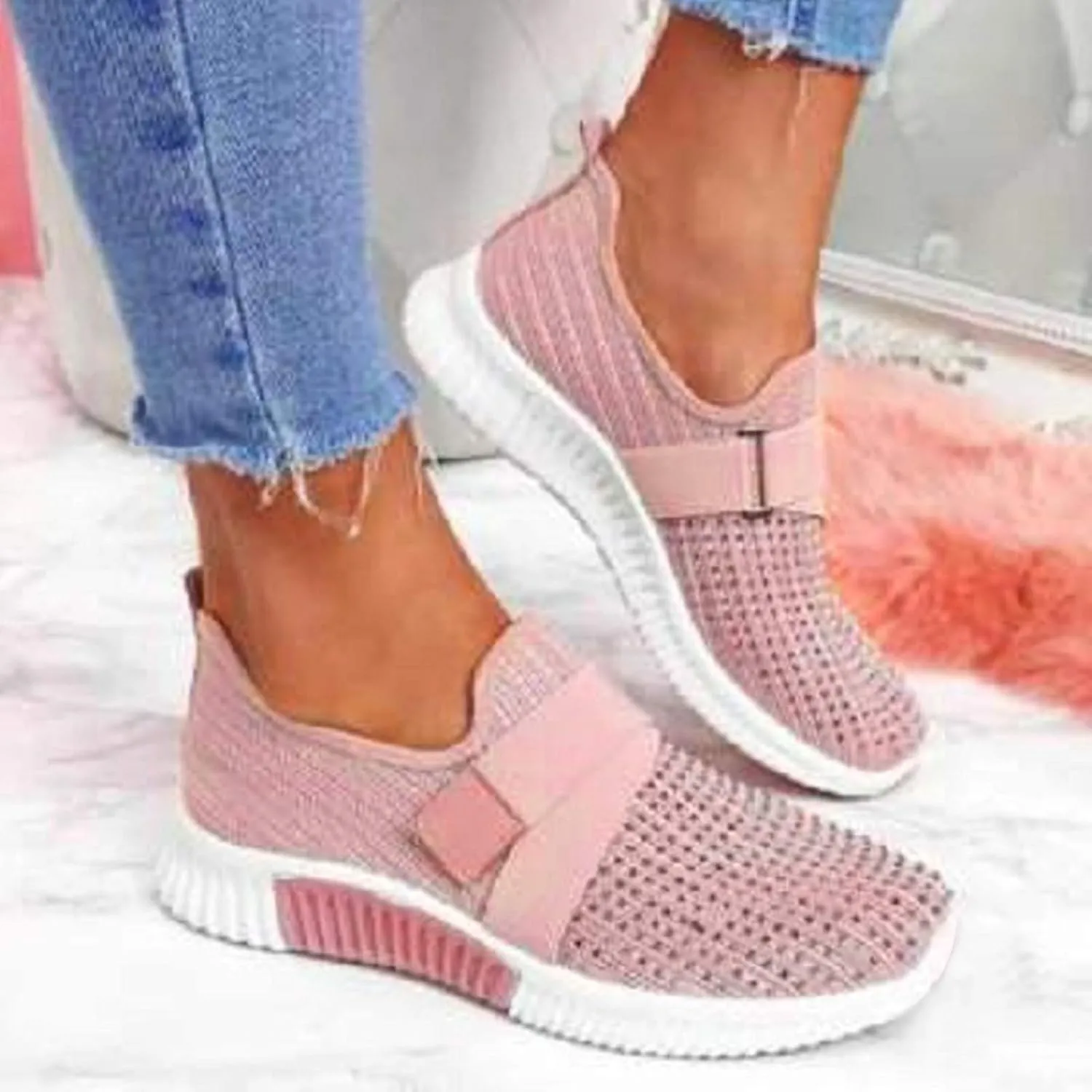 Womens Canvas Slip On Loafers Casual Walking Shoes Lightweight Comfortable Sneakers Non Slip Flat Flats