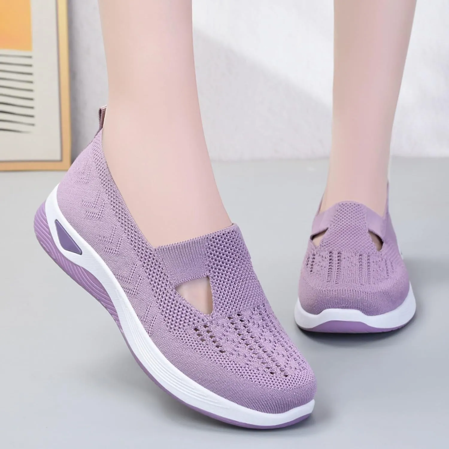 Womens Canvas Slip On Sneakers Casual Comfortable Walking Shoes Lightweight Flat Fashion Elastic Loafers