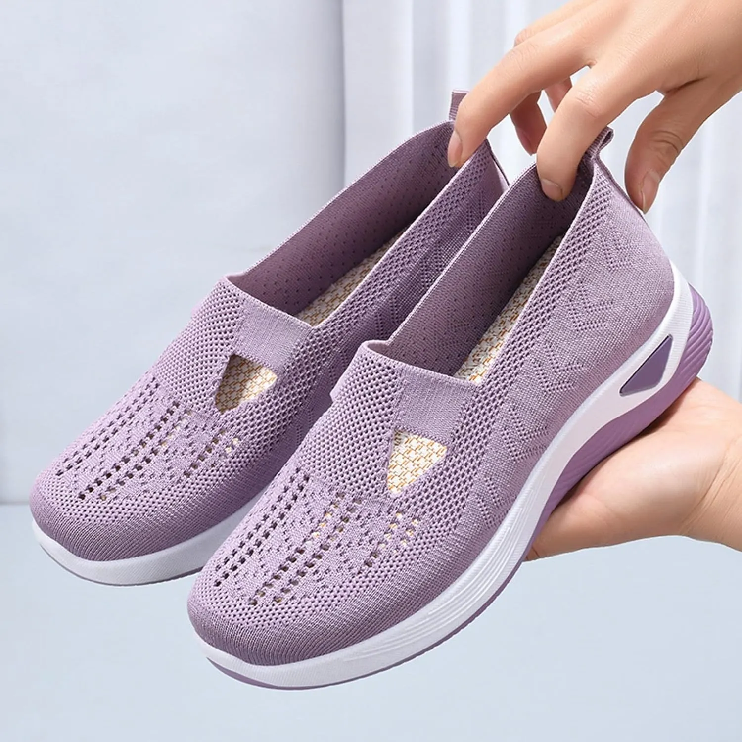 Womens Canvas Slip On Sneakers Casual Comfortable Walking Shoes Lightweight Flat Fashion Elastic Loafers