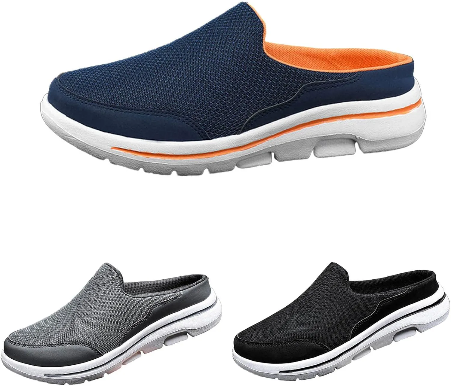 Women's Casual Slip on Half Shoes Breathable Slip On Shoes Women Mesh Breathable White Casual Shoes Black Sneakers Waterproof Tennis Shoe Casual Loafers
