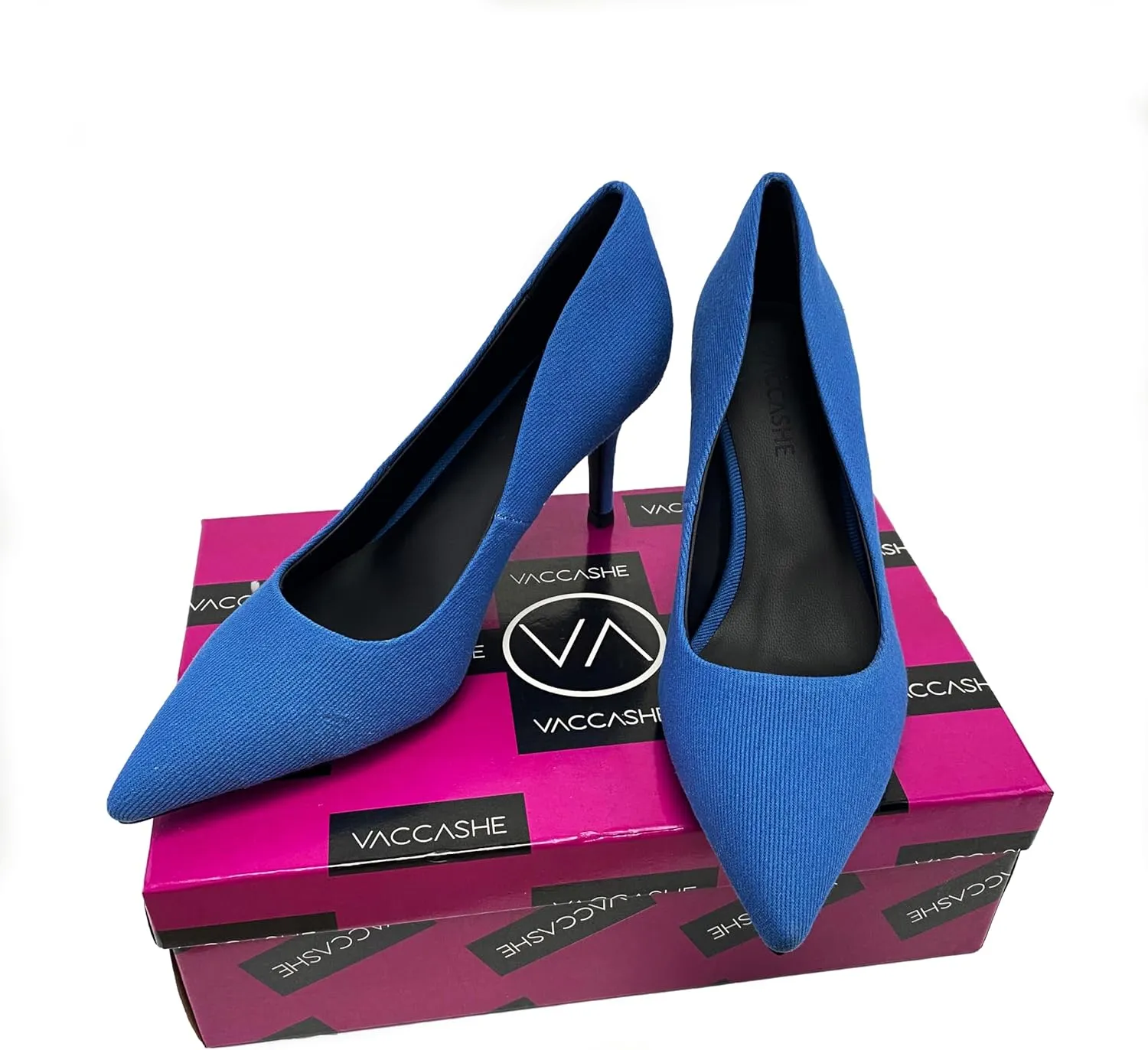 Women's Colorful Denim Walkers Stiletto Heel Dress Pump Shoes