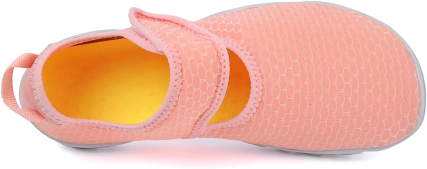 Women's Grounded Footwear Solid Color Mesh Breathable Shoes Hook and Loop Wading Shoes Barefoot Minimalist Shoes