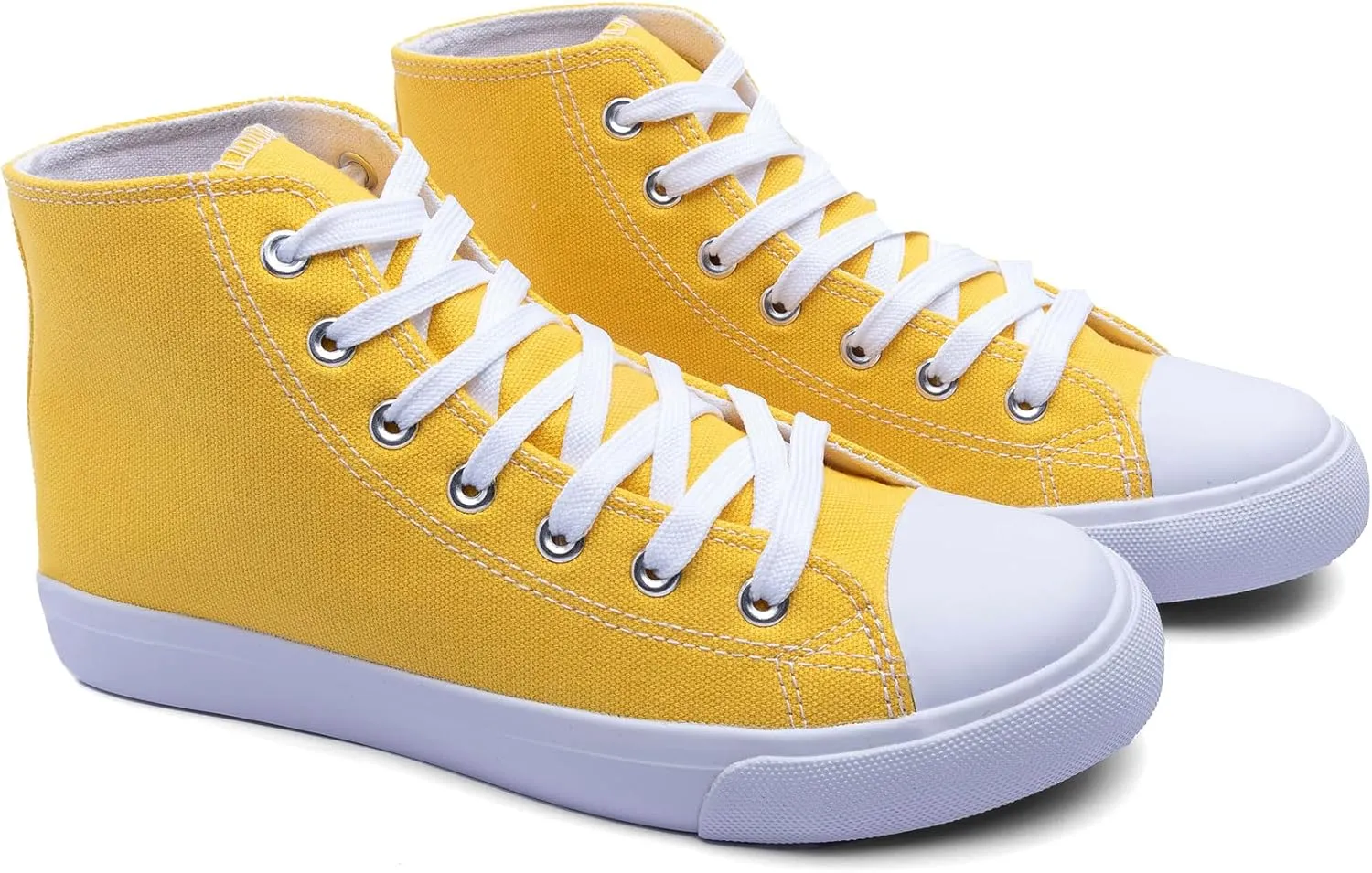 Women's High-Top Canvas Sneakers  Classic Lace-Up Casual Shoes with Extra Shoelaces  Comfortable, Stylish, and Durable