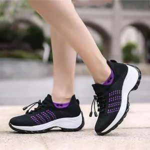 Women's Large Size High Elastic Breathable Shoes Trendy Lightweight Border Socks and Overshoes Lightweight Casual Sports Shoes Running Sneaker for Women
