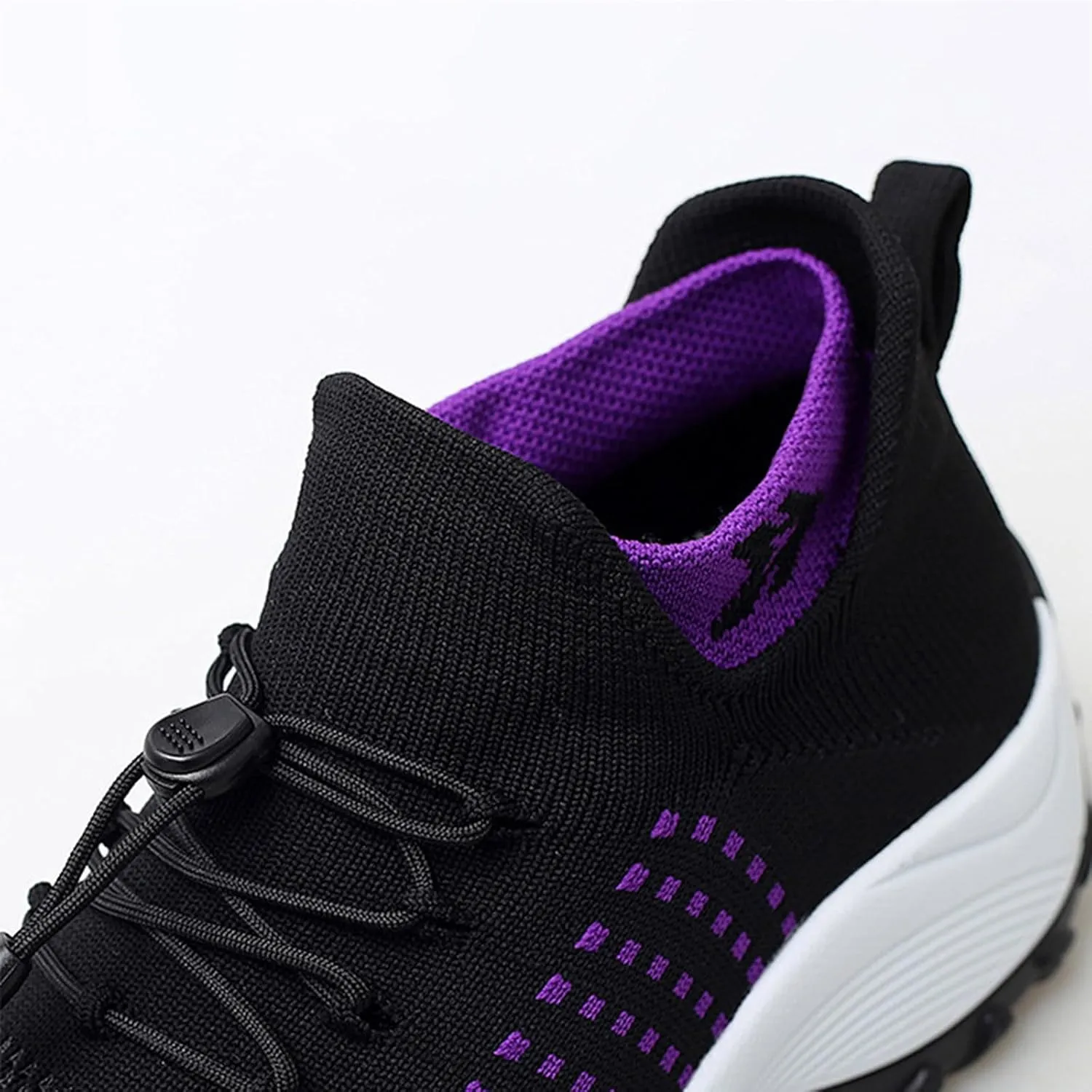 Women's Large Size High Elastic Breathable Shoes Trendy Lightweight Border Socks and Overshoes Lightweight Casual Sports Shoes Running Sneaker for Women