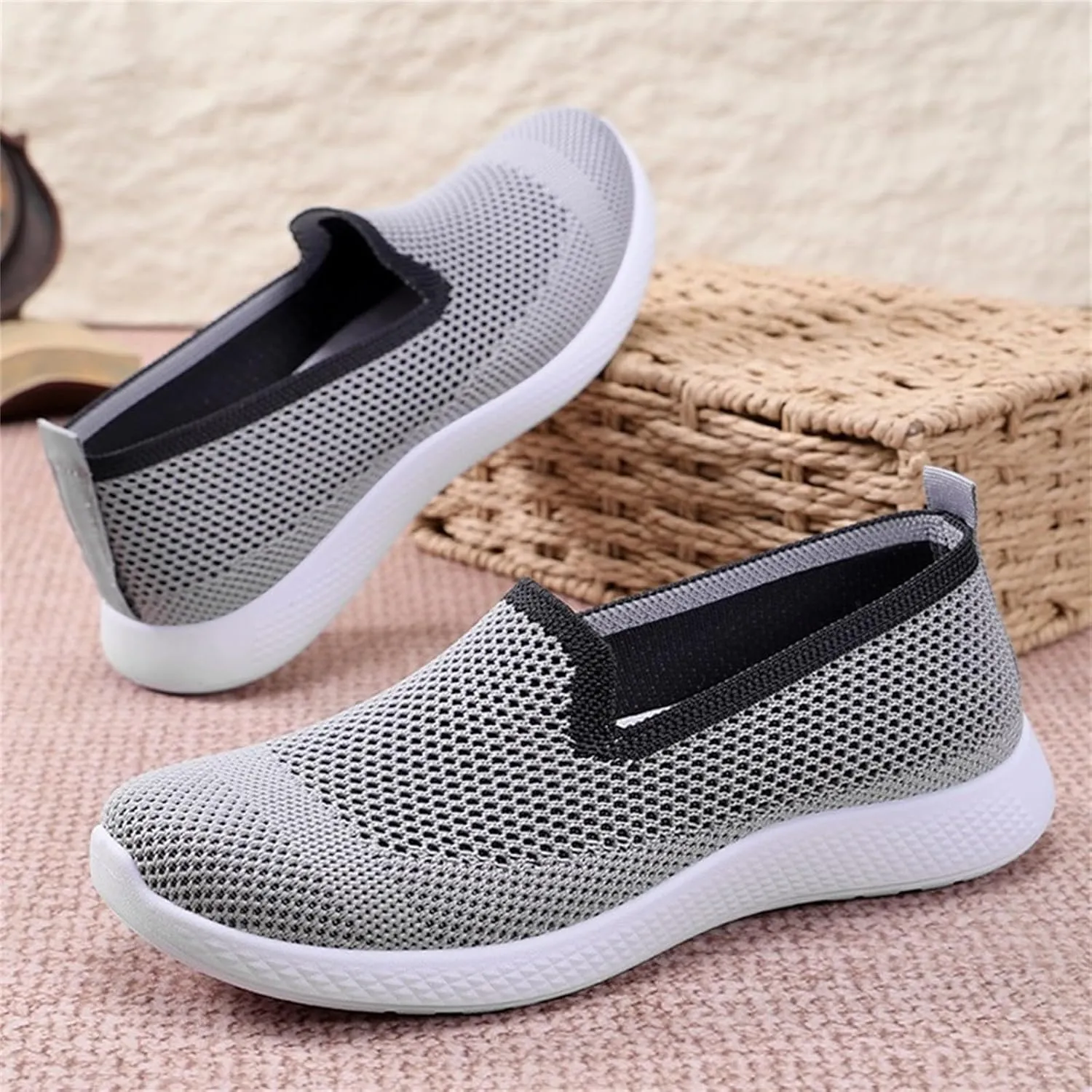 Womens Mesh Wedge Orthopedic Sneakers Comfor Lace Up Non Slip Casual Walking Shoes for Outdoor Sport Travel Hiking